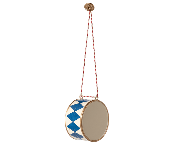 Metal ornament, Large drum - Dark blue, SEASON, Maileg USA - All The Little Bows
