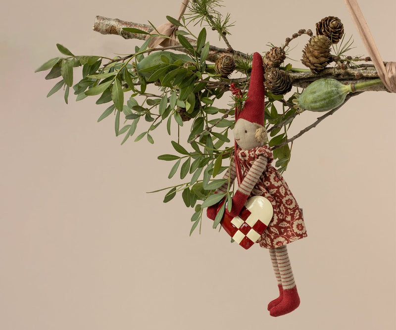 Metal ornament, Small heart - Red, SEASON, Maileg USA - All The Little Bows