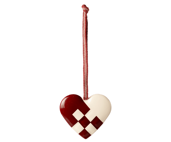 Metal ornament, Small heart - Red, SEASON, Maileg USA - All The Little Bows