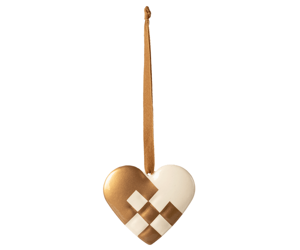 Metal ornament, Small heart - Gold, SEASON, Maileg USA - All The Little Bows