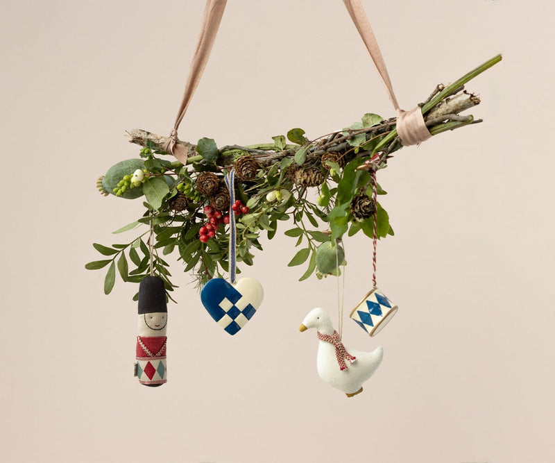 Metal ornament, Small heart - Dark blue, SEASON, Maileg USA - All The Little Bows