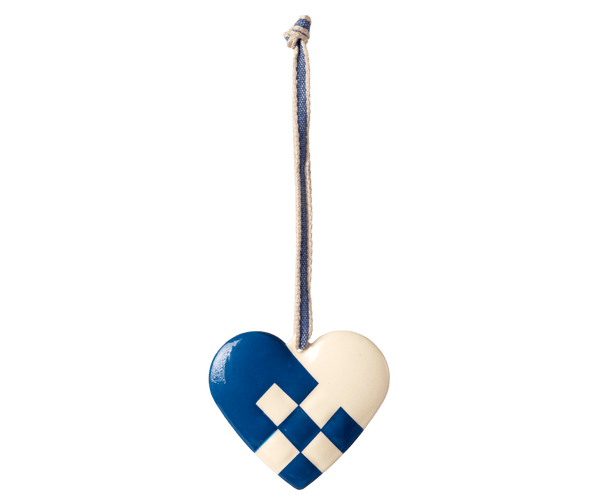 Metal ornament, Small heart - Dark blue, SEASON, Maileg USA - All The Little Bows