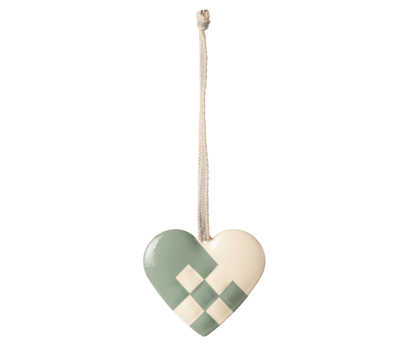 Metal ornament, Small heart - Mint, SEASON, Maileg USA - All The Little Bows