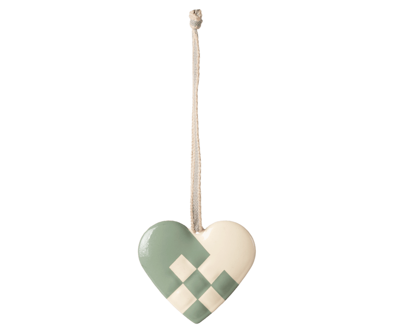 Metal ornament, Small heart - Mint, SEASON, Maileg USA - All The Little Bows