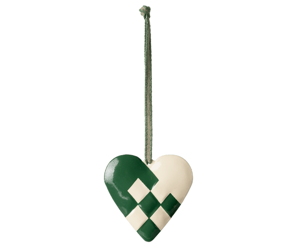 Metal ornament, Large heart - Dark green, SEASON, Maileg USA - All The Little Bows