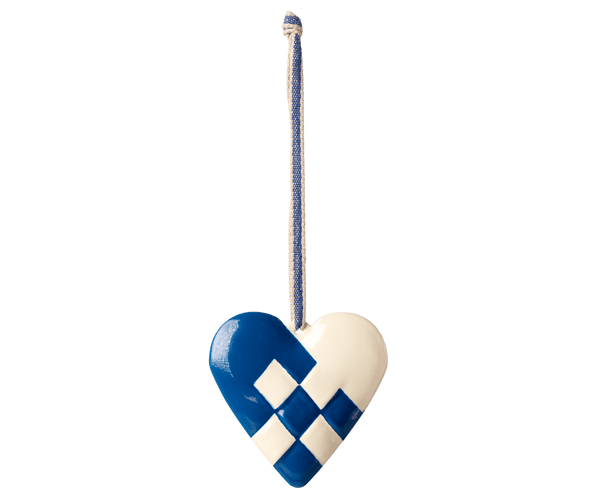 Metal ornament, Large heart - Dark blue, SEASON, Maileg USA - All The Little Bows