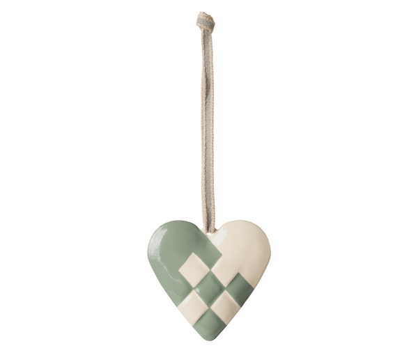 Metal ornament, Large heart - Mint, SEASON, Maileg USA - All The Little Bows