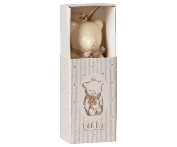 Metal ornament, Teddy bear - Off white/Rose, SEASON, Maileg USA - All The Little Bows