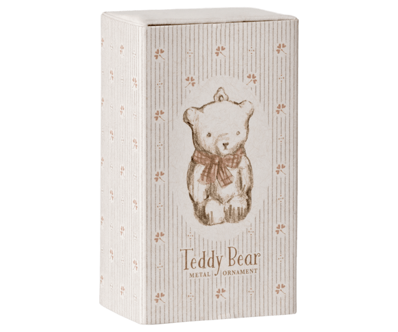 Metal ornament, Teddy bear - Off white/Rose, SEASON, Maileg USA - All The Little Bows