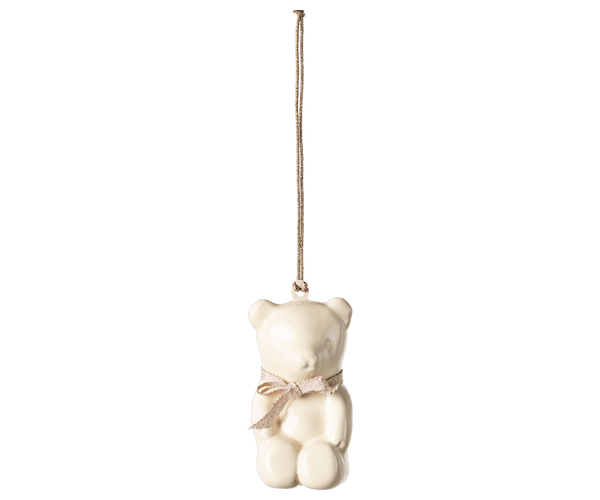 Metal ornament, Teddy bear - Off white/Rose, SEASON, Maileg USA - All The Little Bows