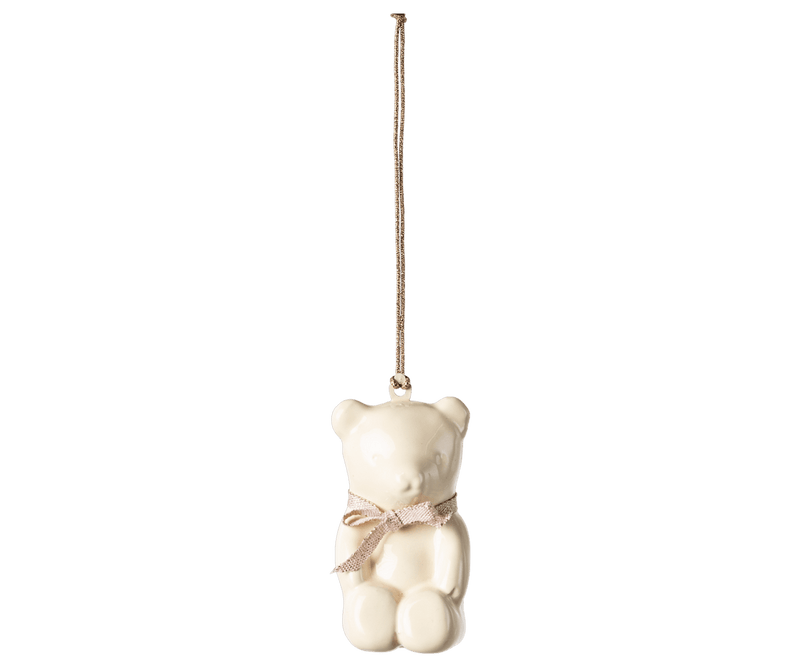 Metal ornament, Teddy bear - Off white/Rose, SEASON, Maileg USA - All The Little Bows