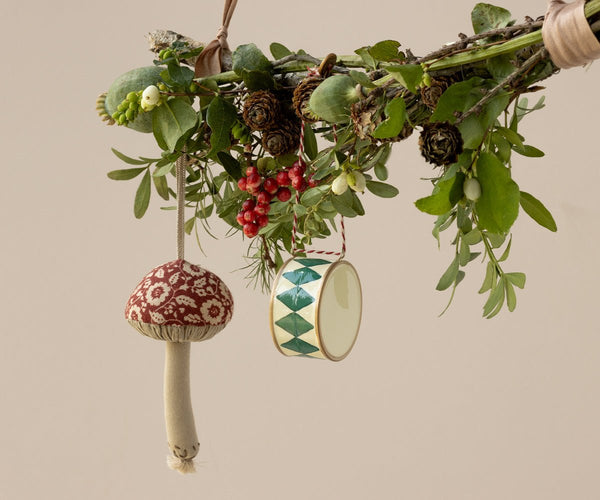 Mushroom ornament, Winter flower - Red, SEASON, Maileg USA - All The Little Bows