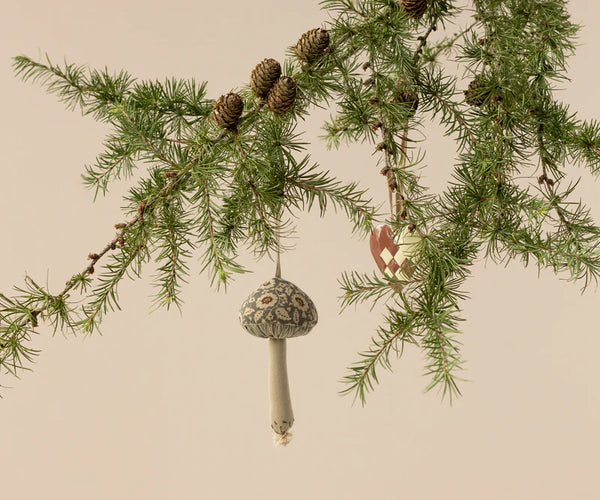 Maileg | Mushroom Ornament, Winter Flower - Blue Green