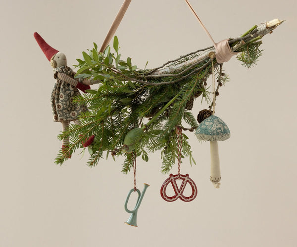 Mushroom ornament, Blossom - Green, SEASON, Maileg USA - All The Little Bows