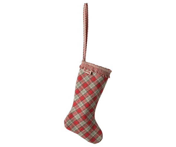 Stocking ornament, Checker - Red, SEASON, Maileg USA - All The Little Bows