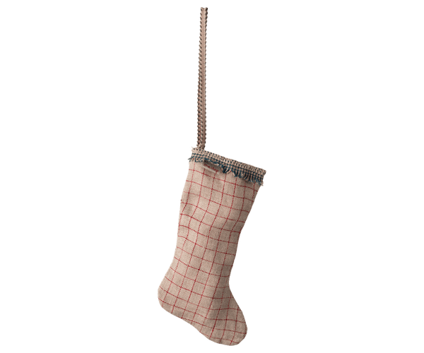 Stocking ornament, Checker - Sand, SEASON, Maileg USA - All The Little Bows