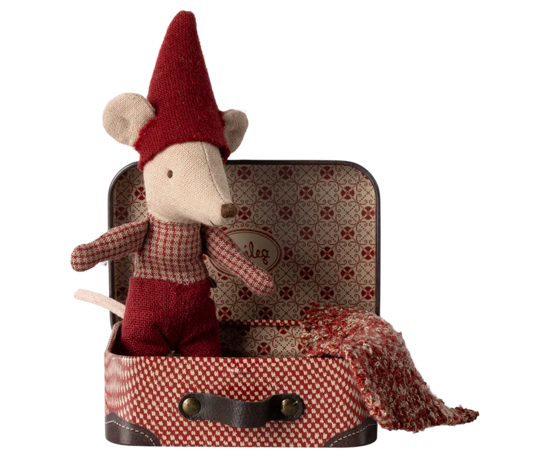 Maileg | Christmas Mouse Baby in Suitcase