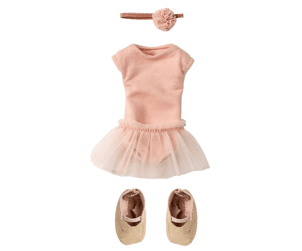 Maileg | Ballet Suit, Skirt, & Shoes, Rose - Size 2