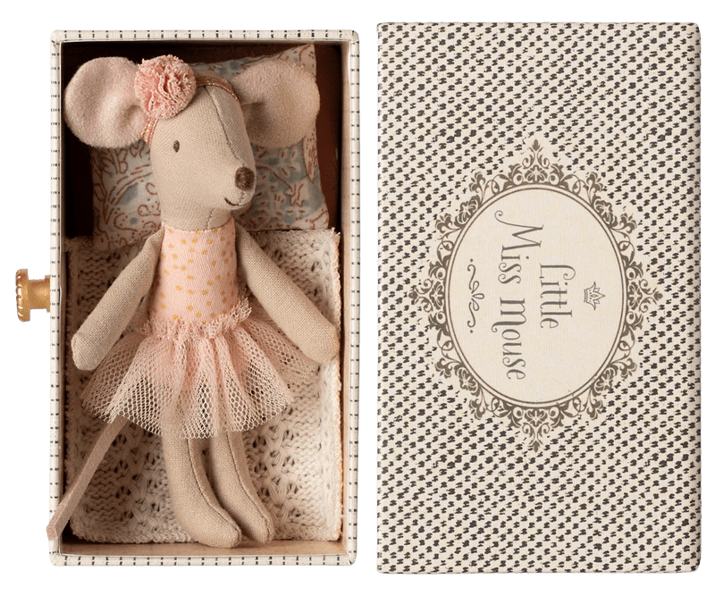 Maileg | Dance Mouse in Daybed, Little Sister - Rose, , Maileg - All The Little Bows
