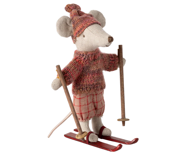 Maileg | Winter Mouse w/ Ski Set & Hat, Big Sister (2024)