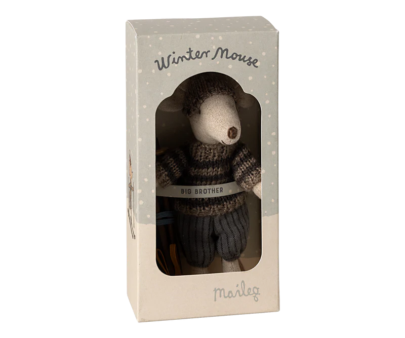 Maileg | Winter Mouse w/ Ski Set & Hat, Big Brother (2024)