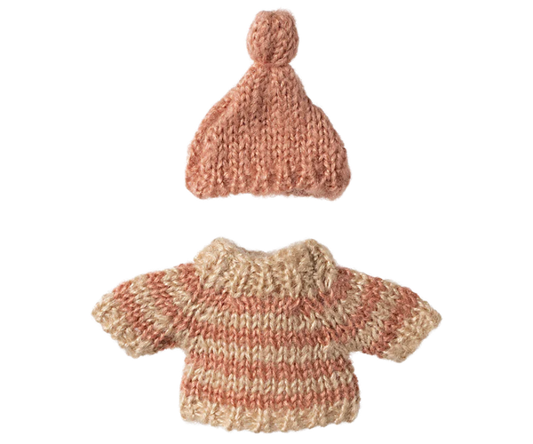 Maileg | Knitted Sweater & Hat, Big Sister Mouse