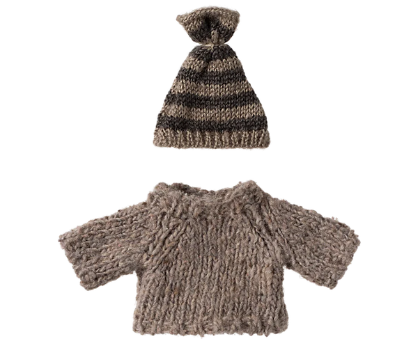 Maileg | Knitted Sweater & Hat, Big Brother Mouse