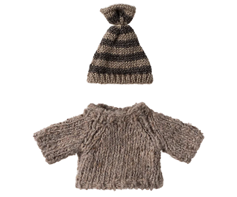 Maileg | Knitted Sweater & Hat, Big Brother Mouse