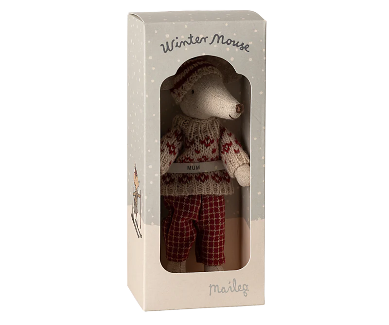 Maileg | Winter Mouse w/ Ski Set & Hat, Mum (2024)