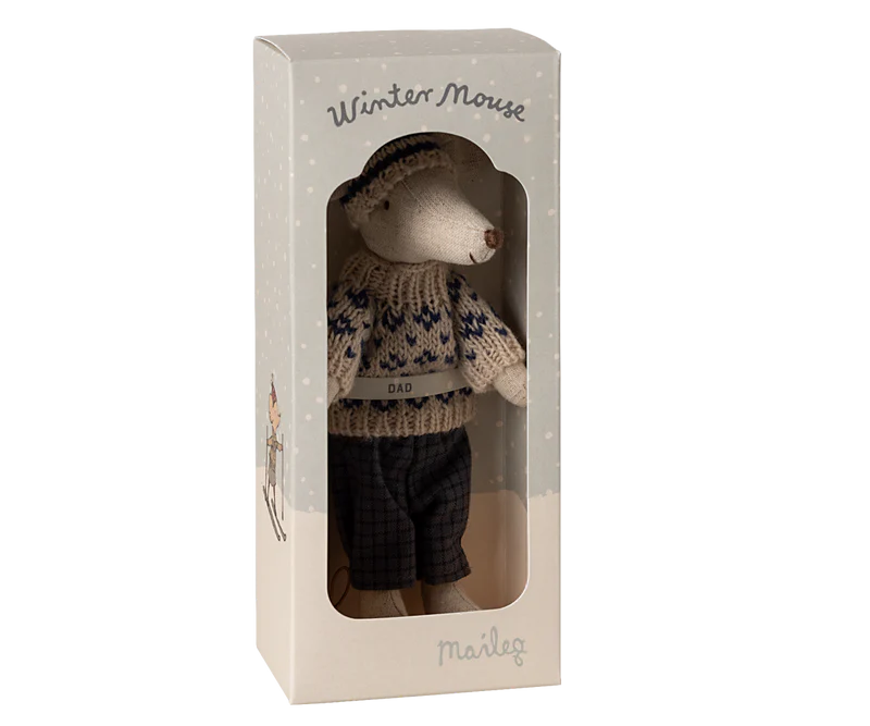 Maileg | Winter Mouse w/ Ski Set & Hat, Dad (2024)