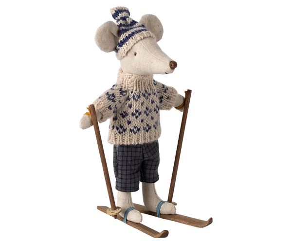 Maileg | Winter Mouse w/ Ski Set & Hat, Dad (2024)