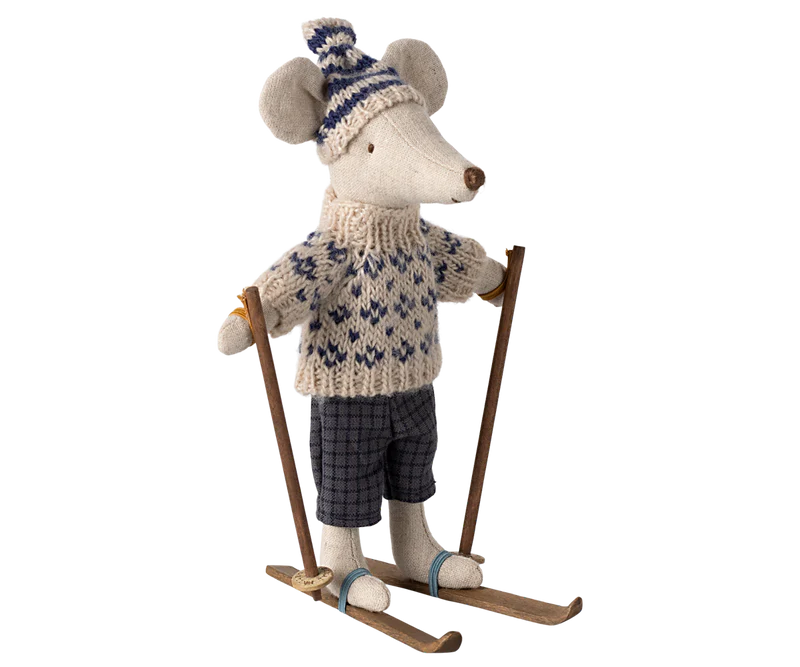 Maileg | Winter Mouse w/ Ski Set & Hat, Dad (2024)