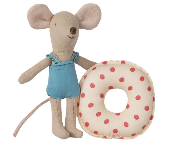 Maileg | Beach Mouse w/ Float, Little Sister - Red Dot