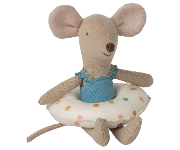 Maileg | Beach Mouse w/ Float, Little Sister - Multi Dot