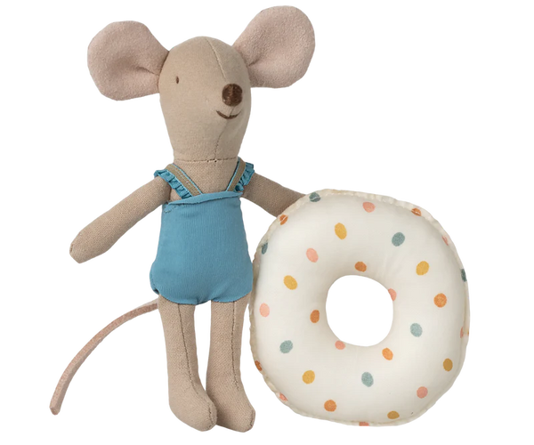 Maileg | Beach Mouse w/ Float, Little Sister - Multi Dot