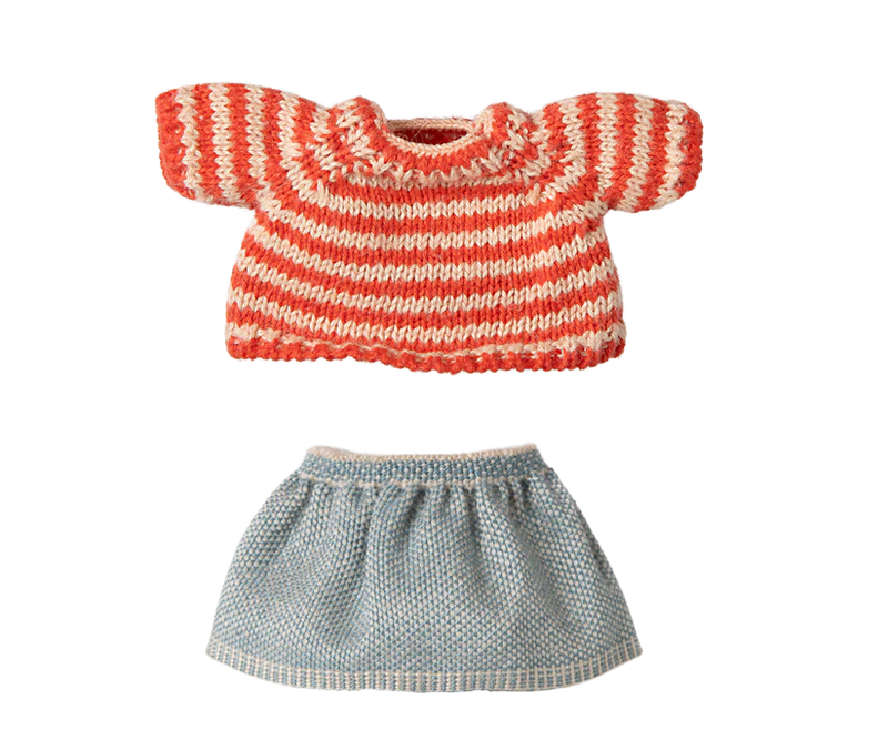 Maileg | Knitted Sweater & Skirt, Big Sister Mouse