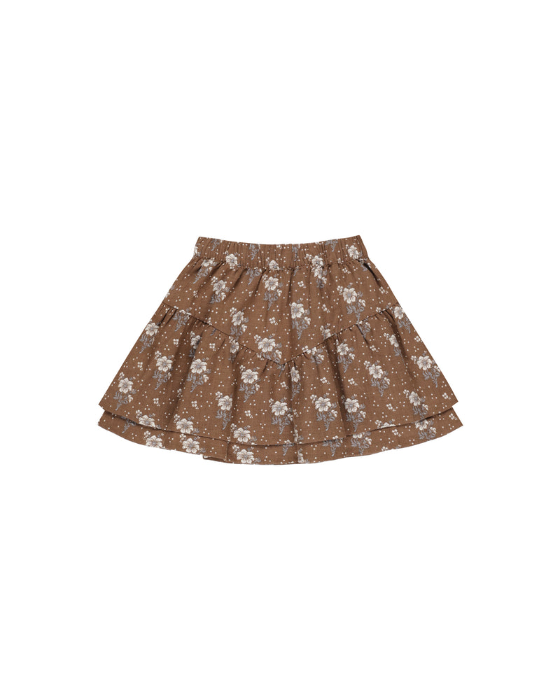 Tiered Mini Skirt || Autumn Rose (built-in liner shorts!)