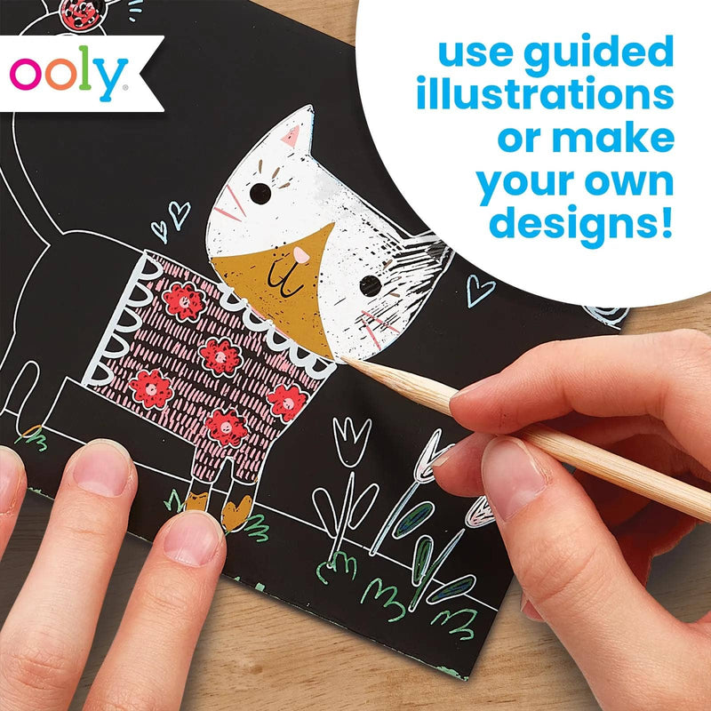 OOLY - Mini Scratch & Scribble Art Kit: Cutie Cats