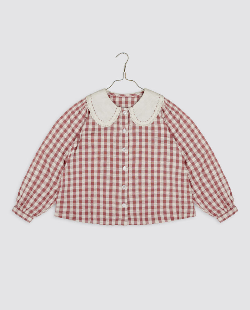 Smocked Catherine Blouse || Seersucker Gingham in Apple Butter