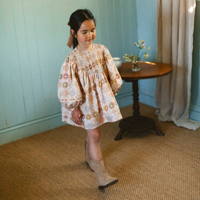 Draughts Dress - Rosefolk Patchwork Organic Cotton (NQ Original Print) *ships 11/14*