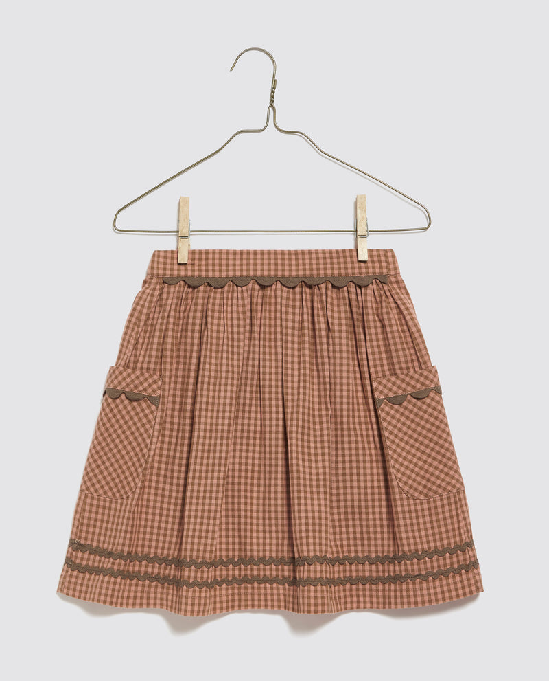 Margot Skirt || Tiny Check in Tea Rose