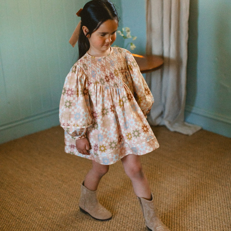 Draughts Dress - Rosefolk Patchwork Organic Cotton (NQ Original Print) *ships 11/14*