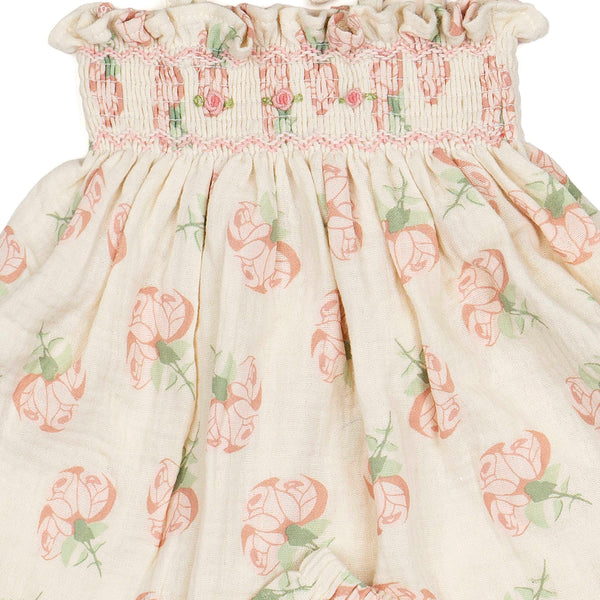 Strap Smock Set || Pink Rose