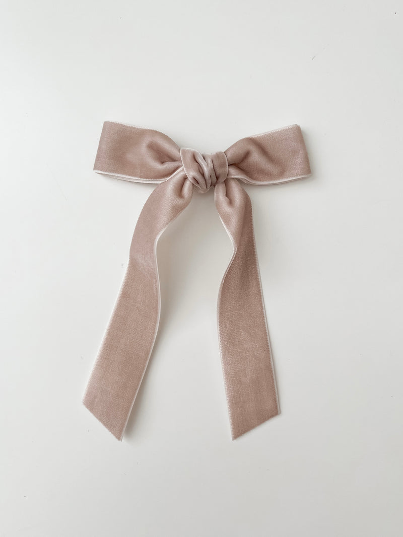 Velvet Ribbon Bow | Taupe