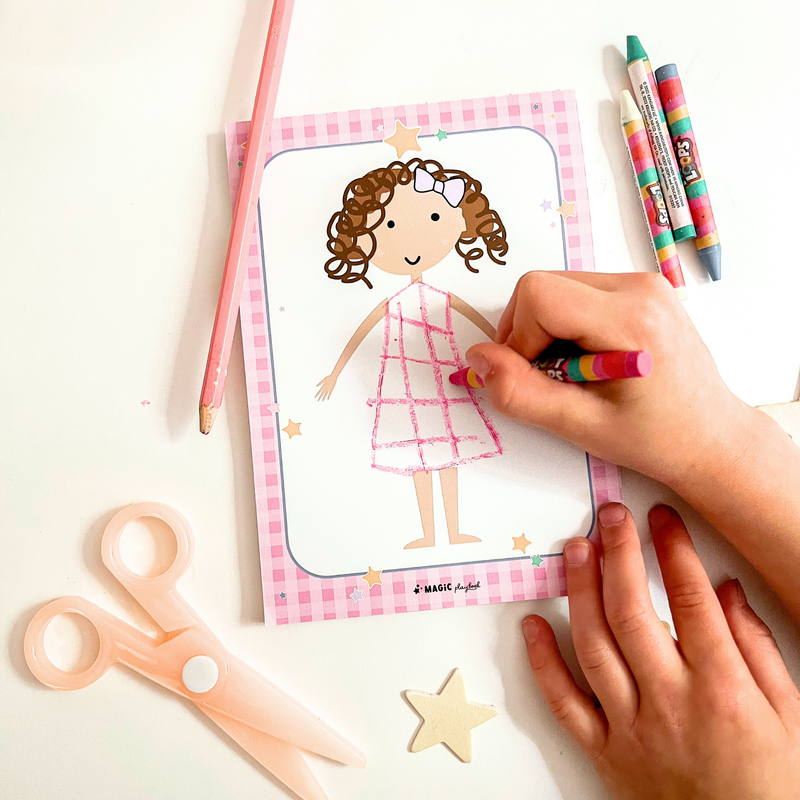 MagicPlaybook - Dress-a-Doll Pretend Play Notepad (Pink)