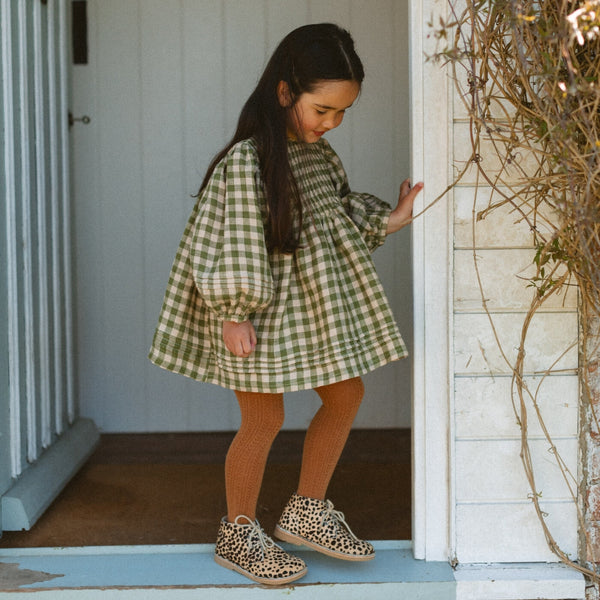 Draughts Dress - Pine & Oak Check Linen *ships 11/14*
