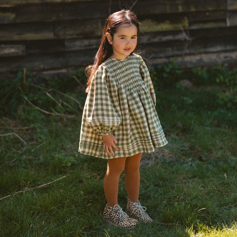 Draughts Dress - Pine & Oak Check Linen *ships 11/14*
