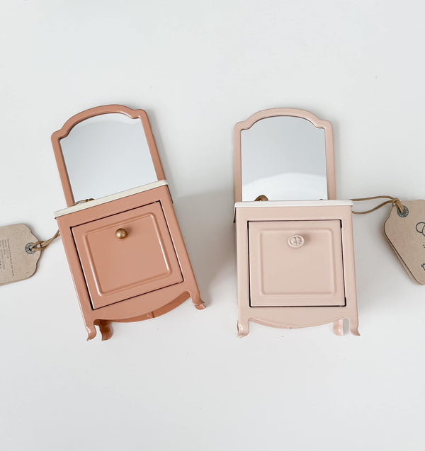 Maileg | Sink Dresser with Mirror, Mouse - Light Powder Pink