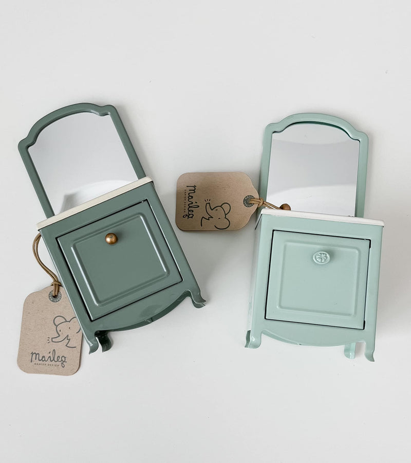 Maileg | Sink Dresser with Mirror, Mouse - Light Mint