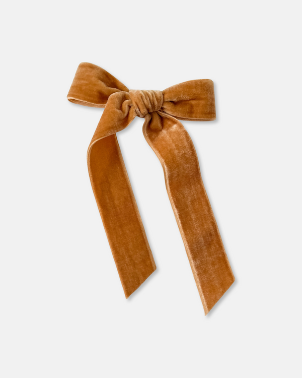 Velvet Long Tail Bow | Gold